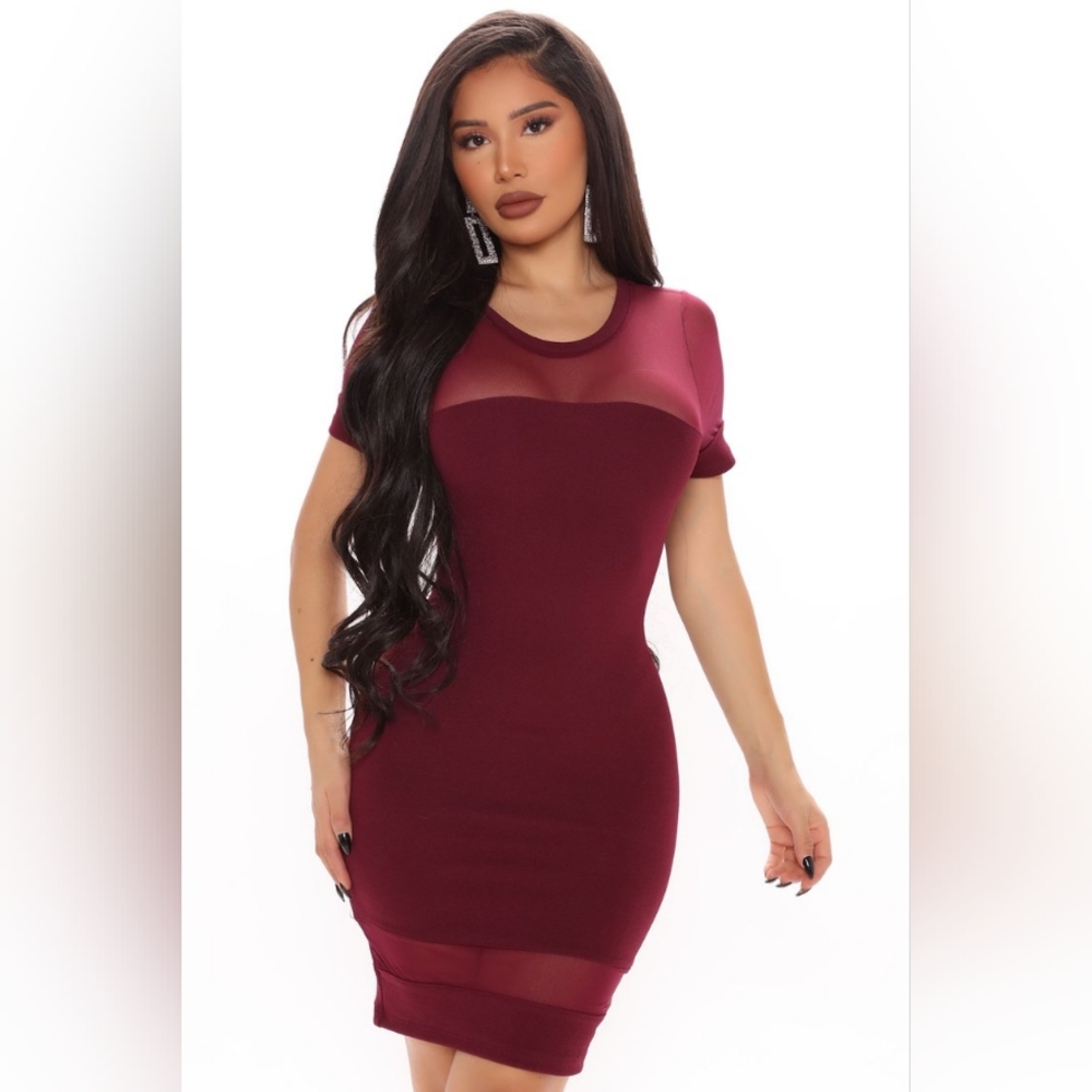 NEW! Elegant Burgundy Dress